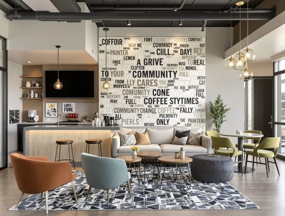 Clubhouse + Amenity Repositioning — UTS BuildPros multifamily repositioning Repositioned leasing center and clubhouse — branding package and premium finishes for value-add project